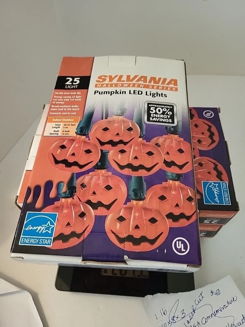 3 Boxes Sylvania Halloween Series Pumpkin LED 25 Light Indoor/Outdoor NIB